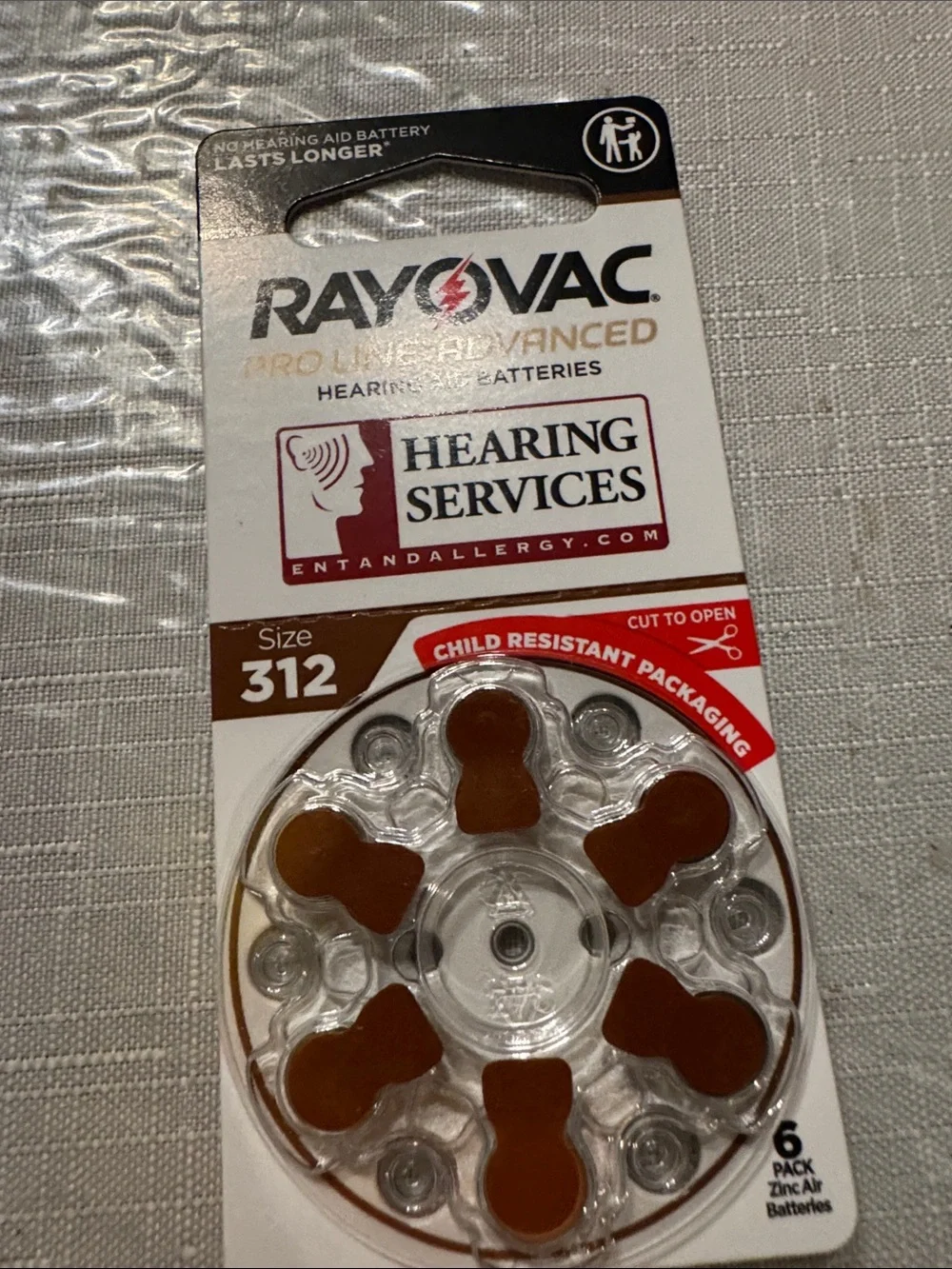 Size 312 Hearing Aid Batteries - Brown Tabs